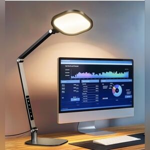 LED Desk Lamp for Home Office, 15W Computer Zoom Lighting CRI >95 Memory/Timer